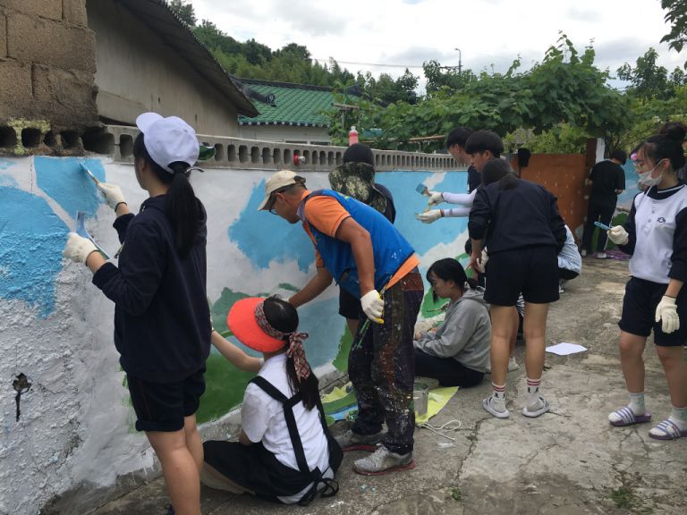 대산미술관과 함께하는 미술여행, 벽화그리기